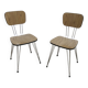 Paire de chaises Formica 1970 pieds Eiffel marron