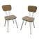 Paire de chaises Formica 1970 pieds Eiffel marron
