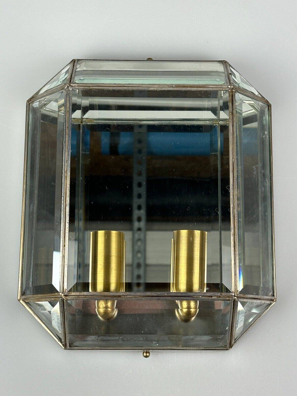 60s 70s wall lamp wall light glass & metal vintage space age design