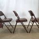 Rare suite de 3 chaises Samsonite 1977 assise marron