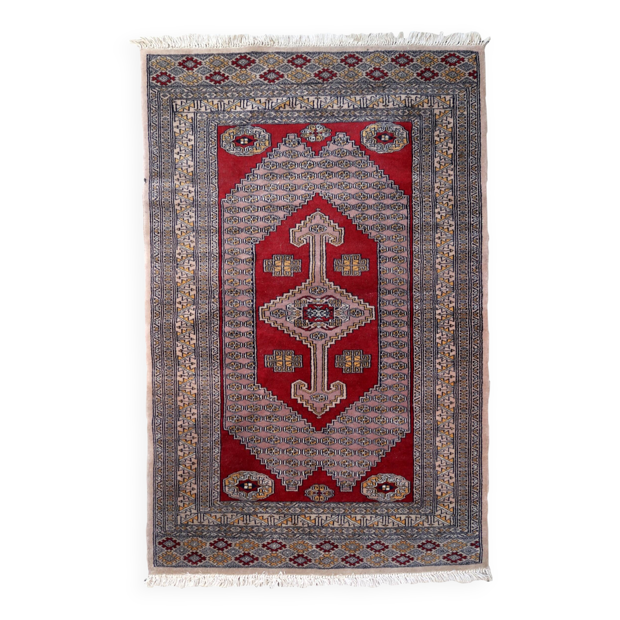 Tapis vintage fait main Boukhara ouzbek – 98 cm x 156 cm