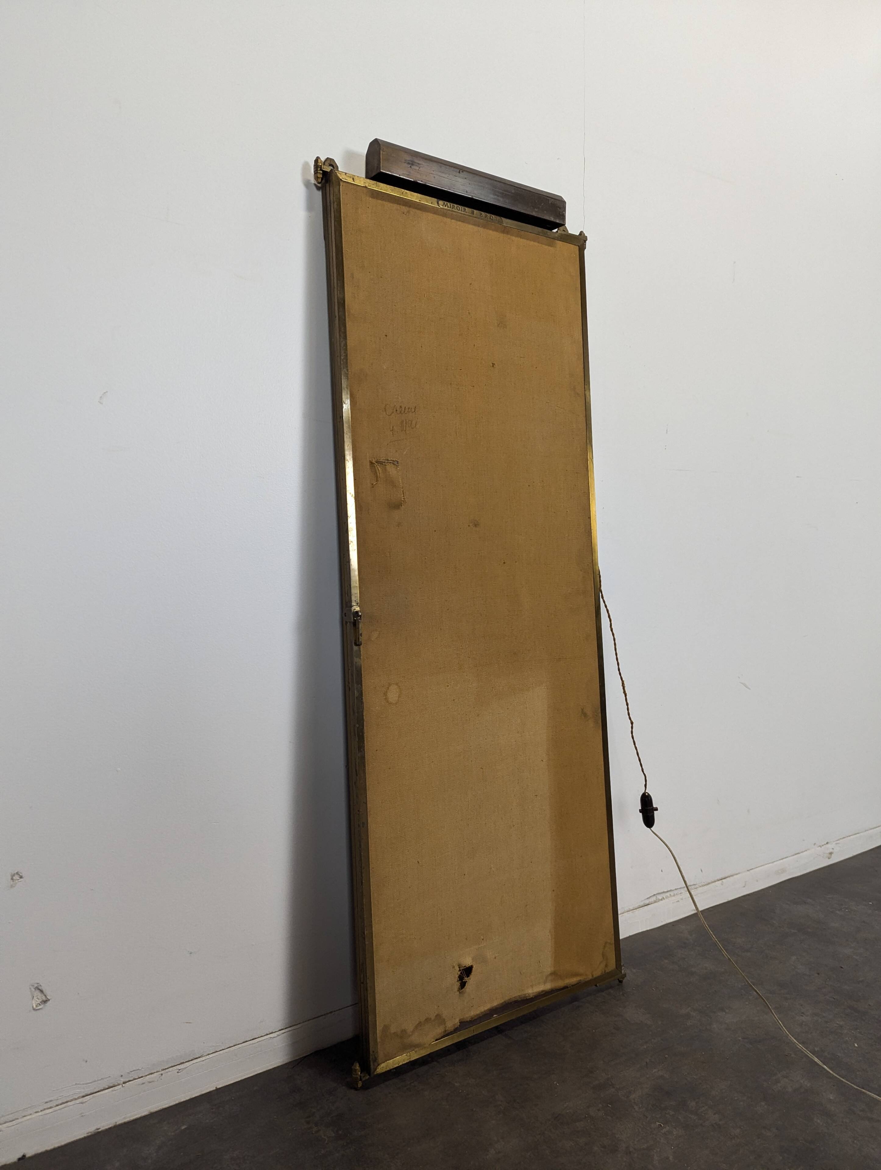 Nickel-plated bronze triptych mirror from the early 20th century.