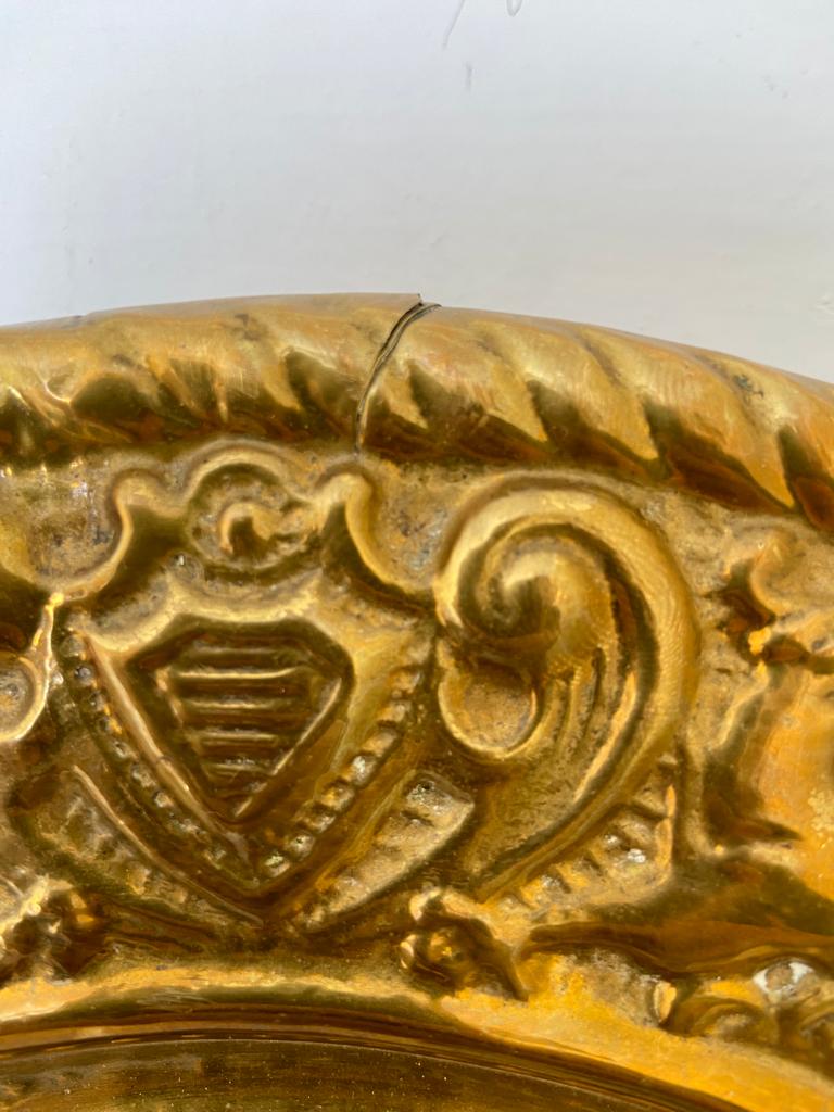 Decorative plate gold XIX in copper and porcelain