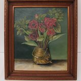 Painting still life with roses signed with J.Ter Haak,1970