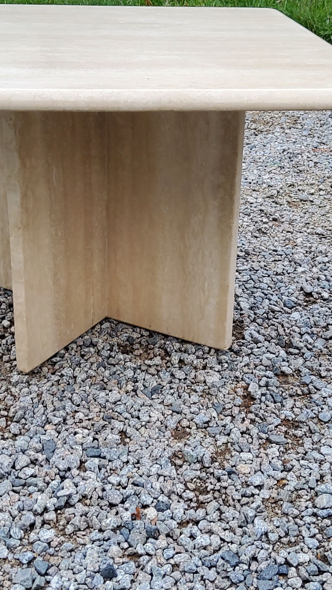 Set of 3 travertine trundle coffee tables from the 70s