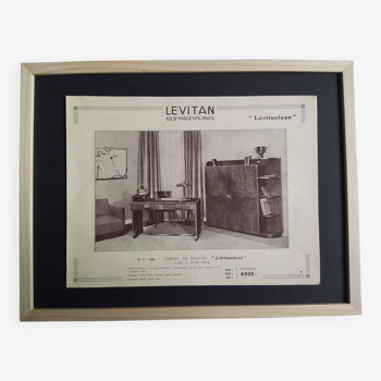 Planche publicitaire de mobilier 1940's " Cabinet de Travail "