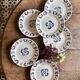 Set of 6 antique plates in the Laval pattern.