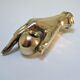 hand bronze paperweight pen holder early XXth