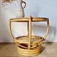 Guéridon / Table d'appoint vintage rotin – Années 60