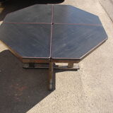 Table around 1980 steel and laminate black ash