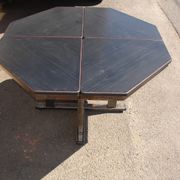 Table vers 1980 en acier et stratifié frène noir