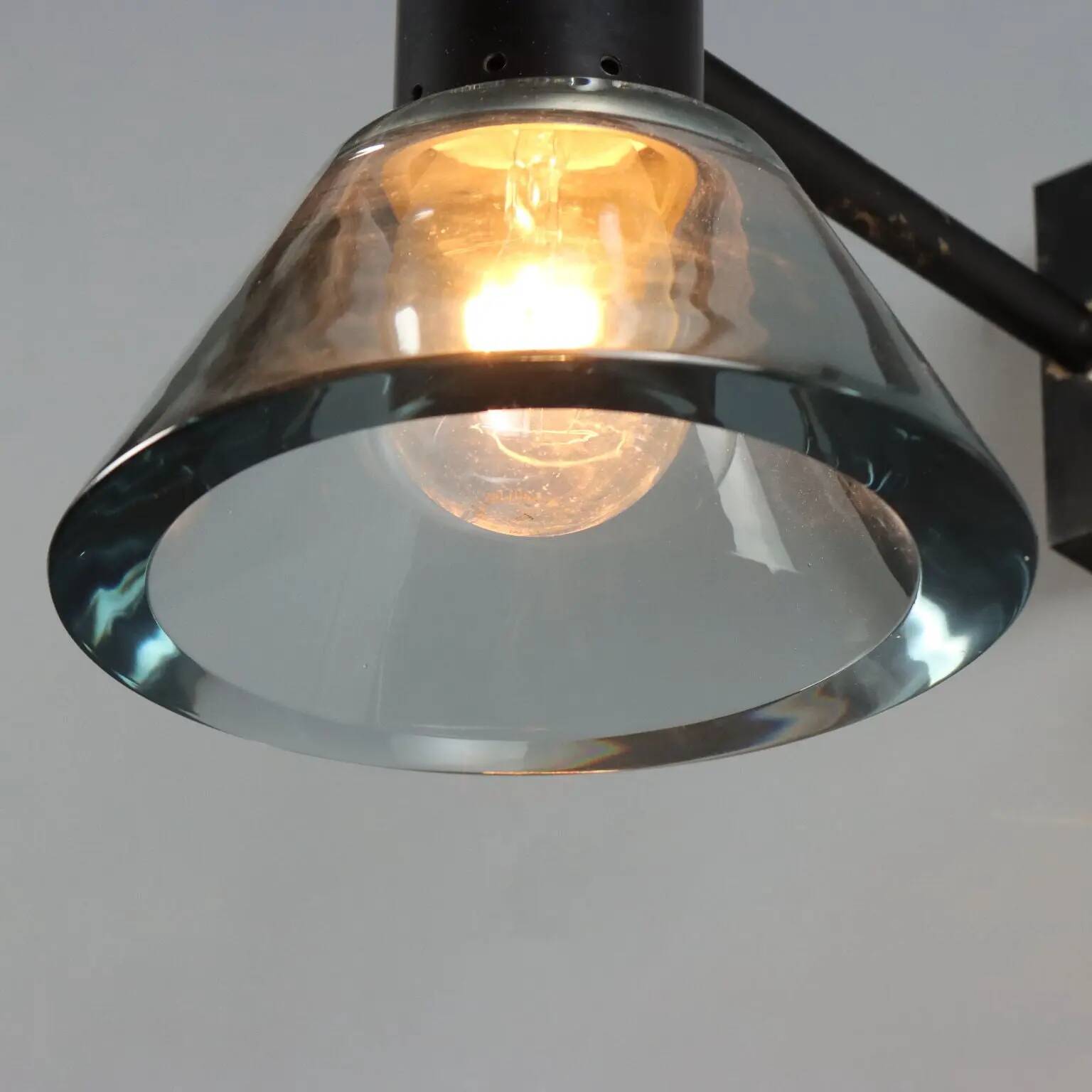 Vintage Murano glass wall sconces, Italian design, 20th century.