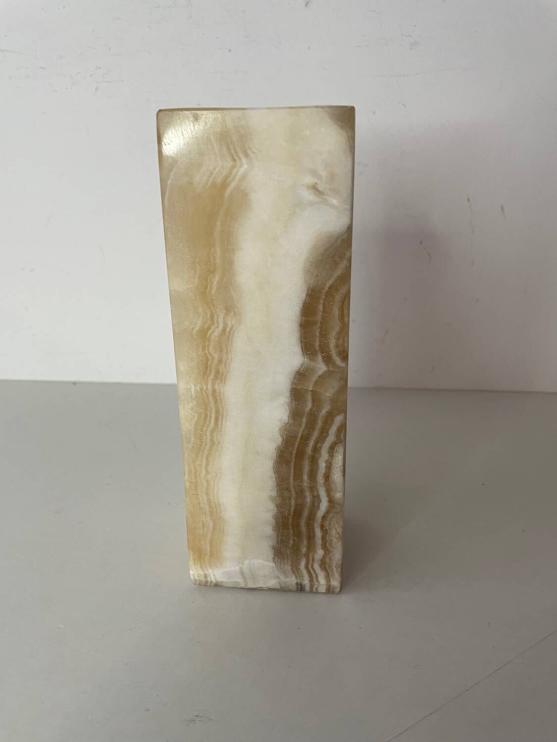 Cubic alabaster vase