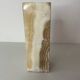 Cubic alabaster vase