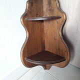 Corner shelf with 2 wooden shelves