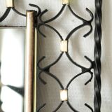 Miroir en fer forgé et laiton vintage 50/60