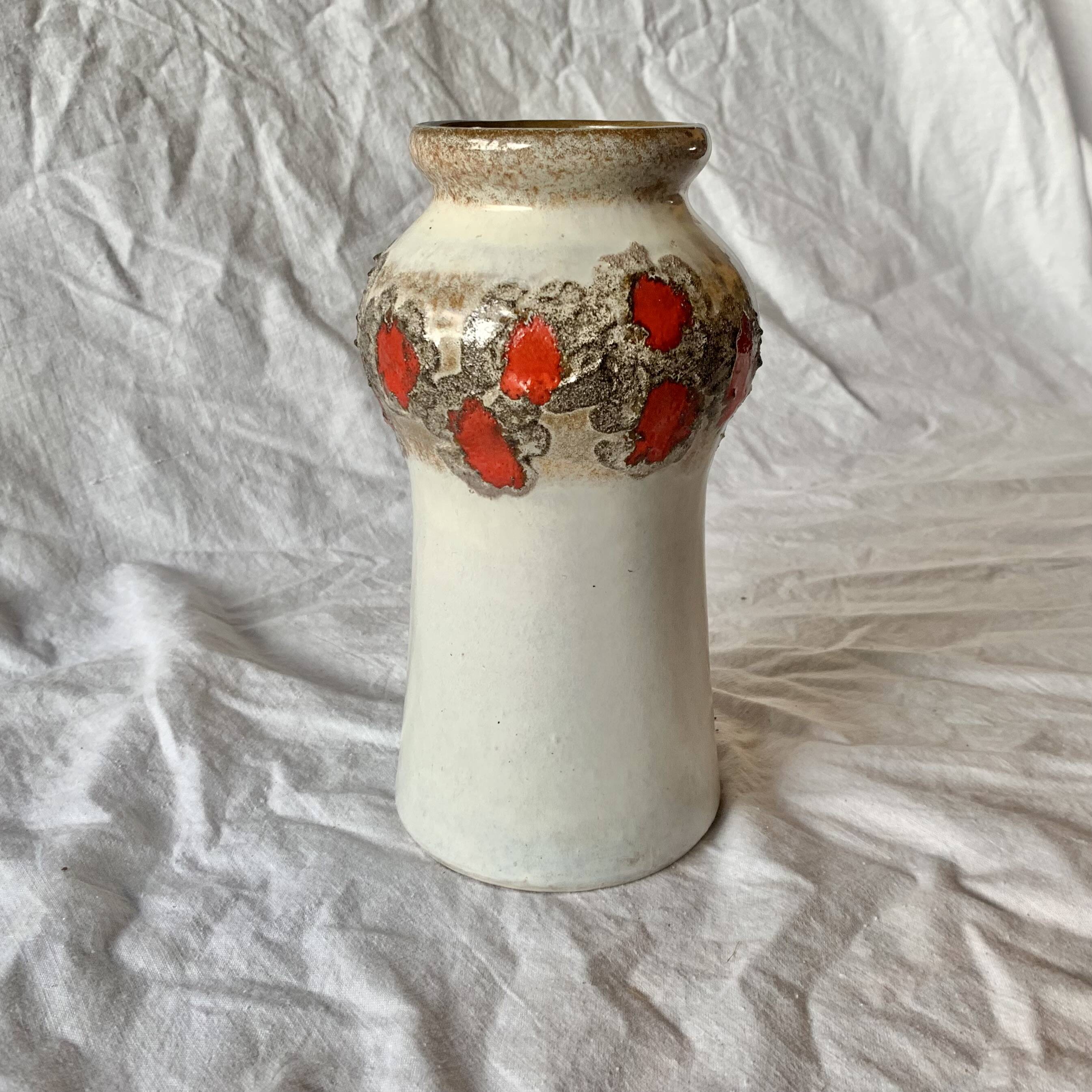 Vintage Strehla Keramik Vase - Fat Lava - East Germany