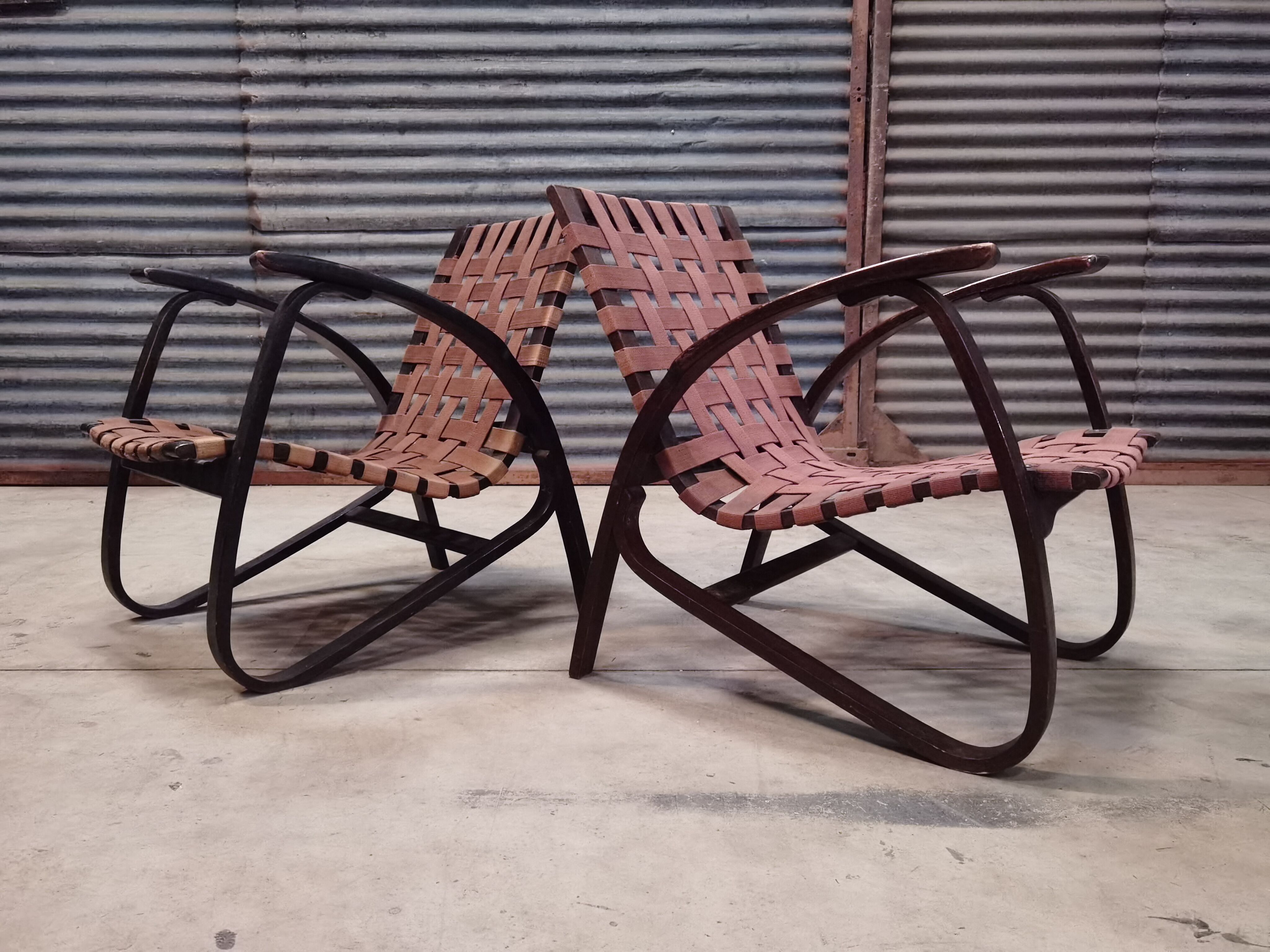 Pair of Jan Vanek armchairs for Up Zavody 1930