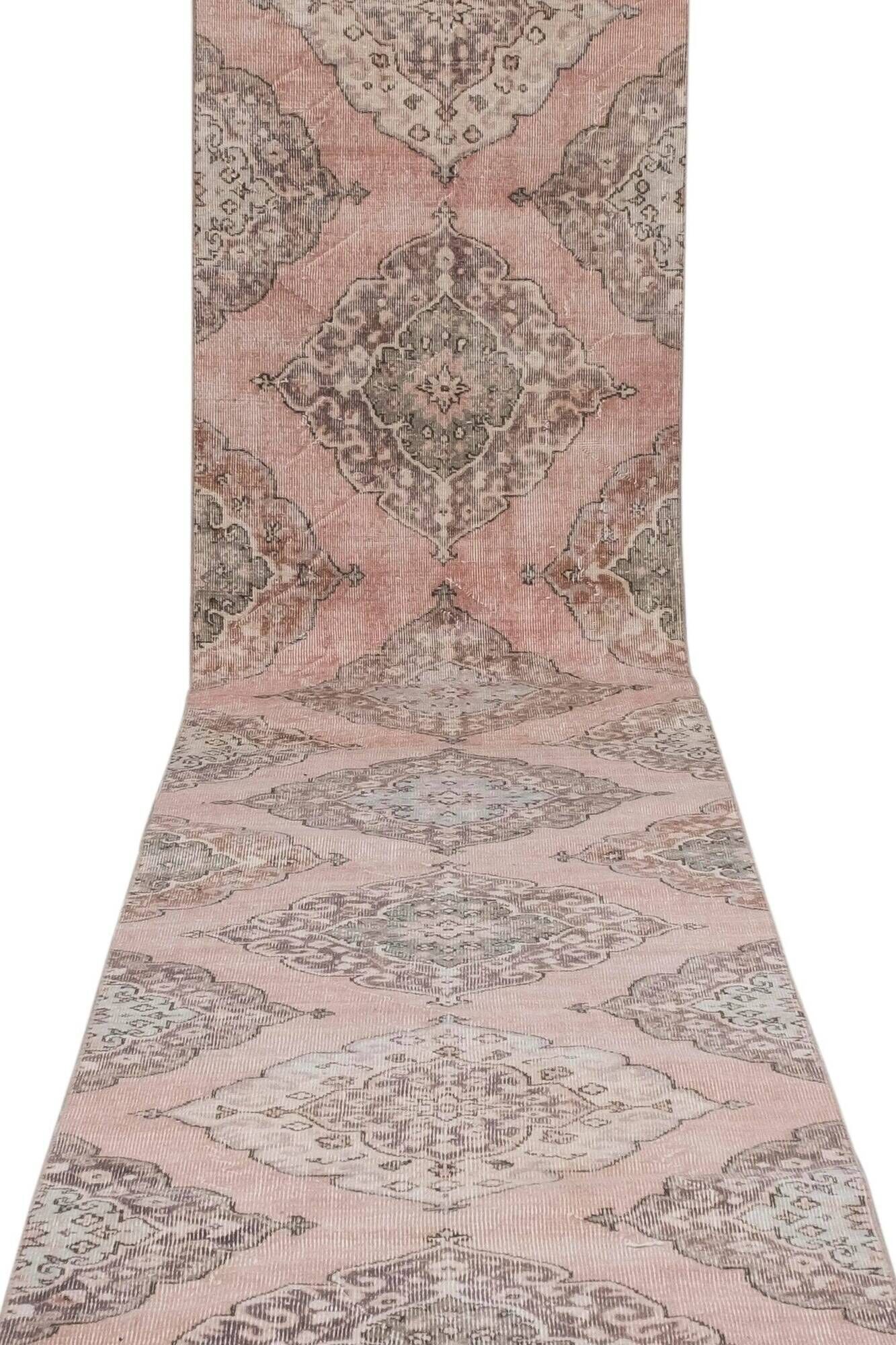 Vintage Turkish hallway rug 87x690 cm