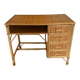 Vintage rattan and woven wicker desk with 4 drawers – Centrepiece – Style