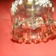 transparent crystal suspension with floral decoration from the 1970s