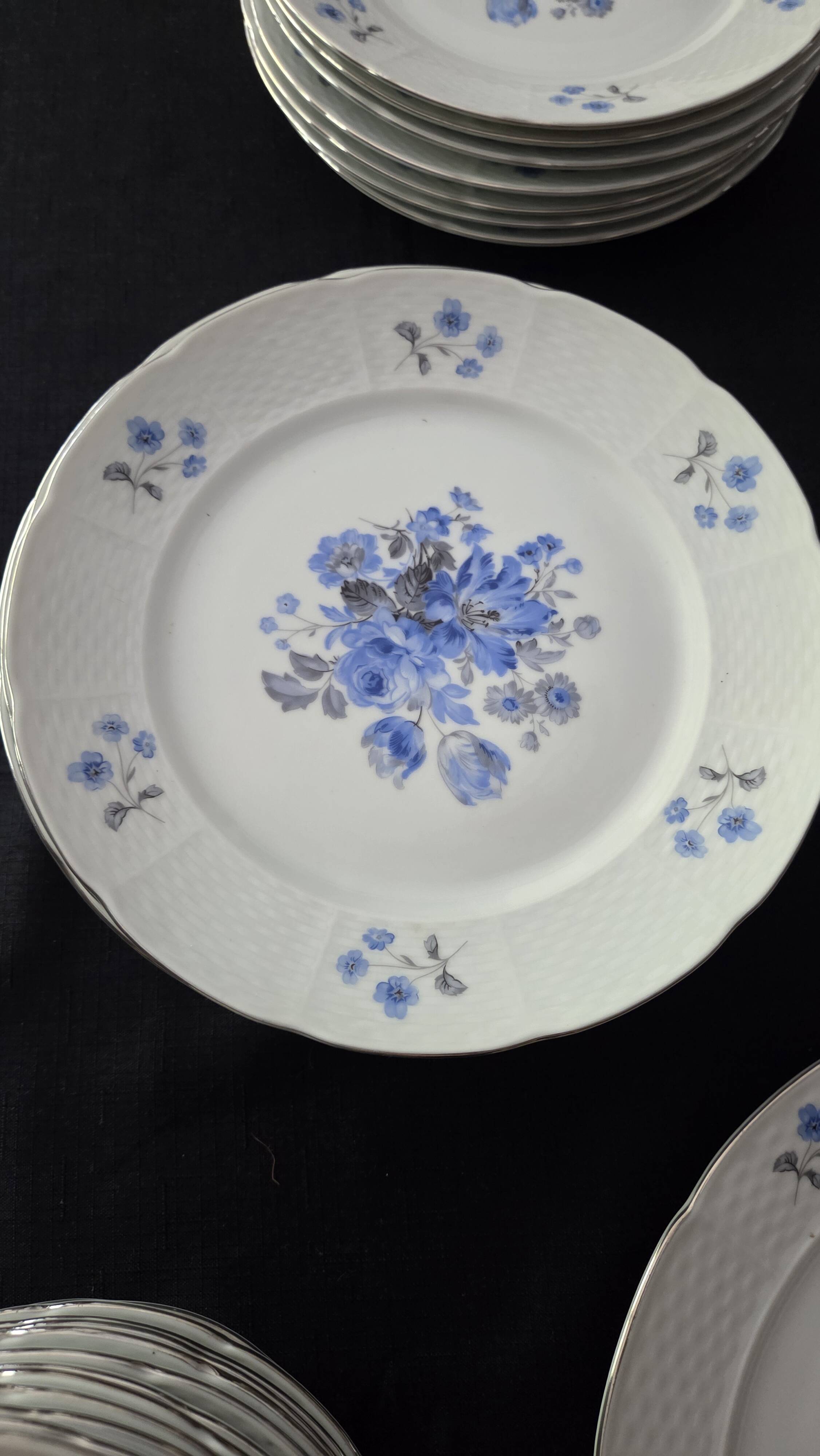 Service 44 pièces porcelaine de bohème