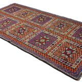 Tapis Kilim Vintage Turc Oushak 186x349 cm Laine Fait Main