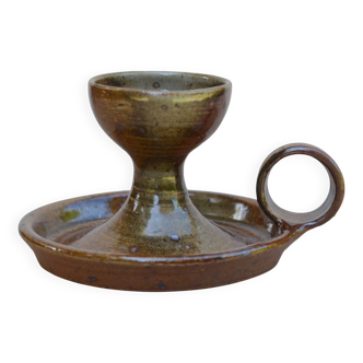 Bougeoir en grès vernissé artisanale vintage