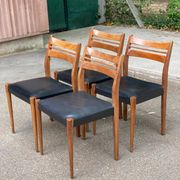 4 dining chairs in Vintage Mid-Century Scandinavian style from the 60s.