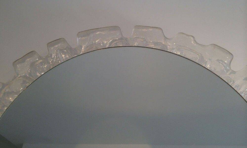 Miroir Eclairant en Plastique Moulé Blanc, Vers 1970