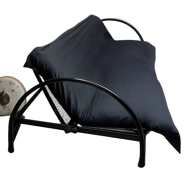 Black painted metal sofa bed, Industrial style