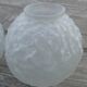 Art Deco ball vase pair with flower and leaf decor