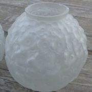 Vase boule art déco paire décor fleurs et feuilles