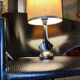 Chrome-plated metal lamp circa 1970