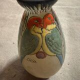 Glass paste vase Signed Clio
