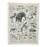 Gravure ancienne 1898, Paléontologie 2, préhistoire • Lithographie, Planche originale