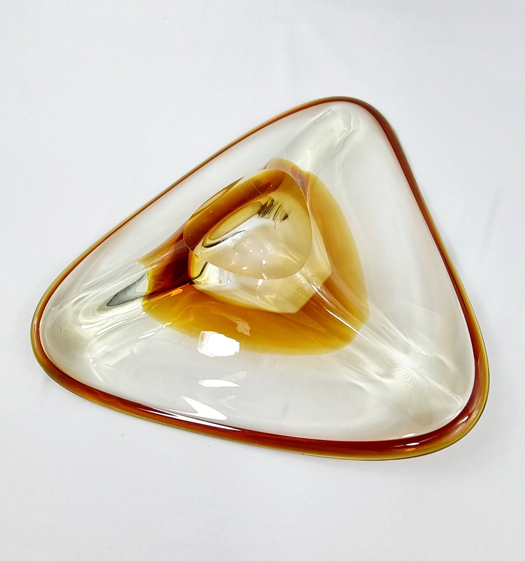 Vintage Amber Murano Style Glass Pocket Cup