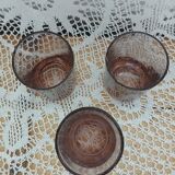 3 bubble glass water glasses