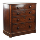 Antique mahogany English chest of drawers from 19th century with 5 drawers