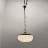 White Murano Glass Light Pendants Set of 2 1980’s