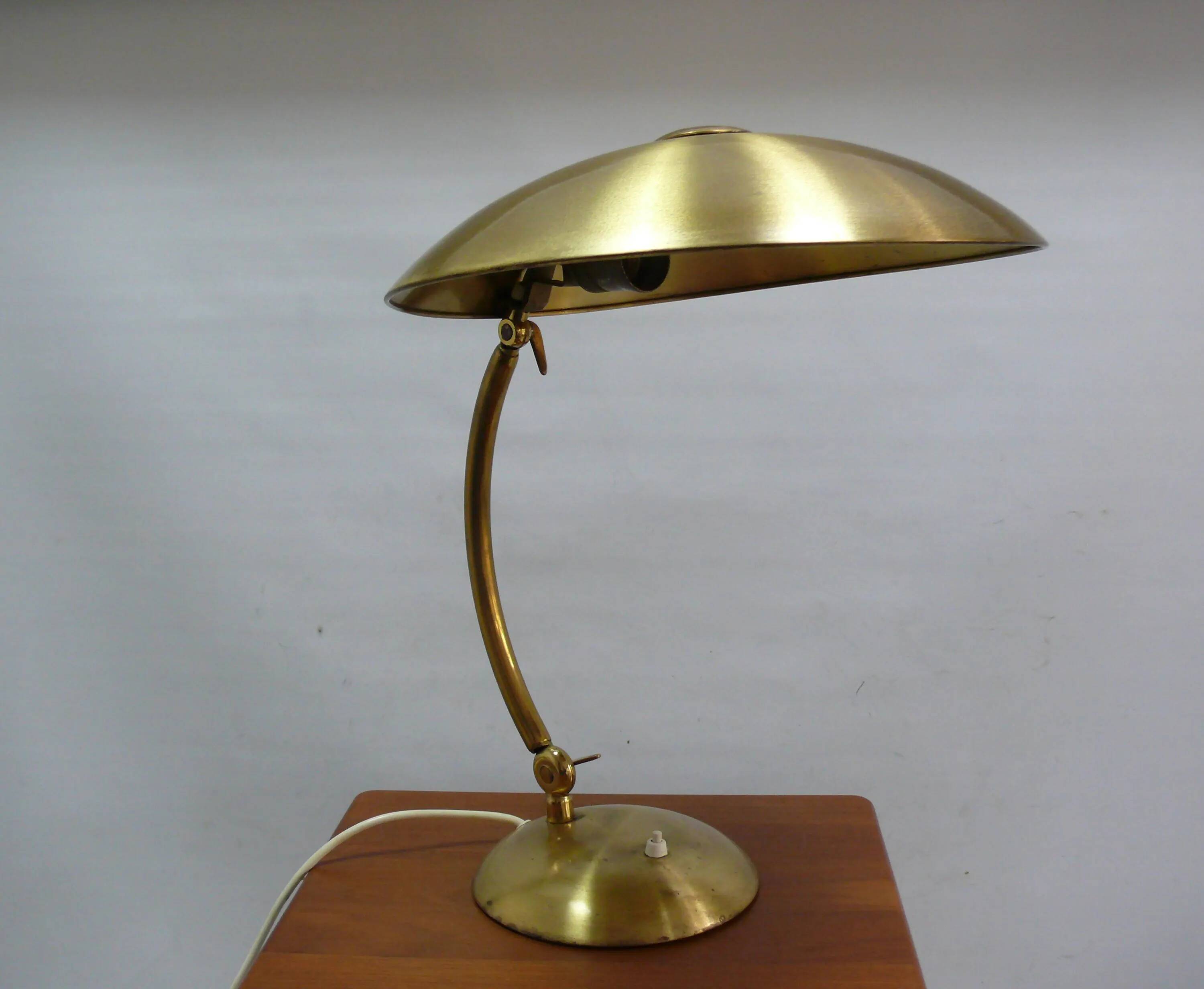 Large brass table lamp, Egon Hillebrand, 1930s