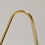 Carl Auböck II Magazine rack Midcentury, brass and brown leather, vintage, Austria