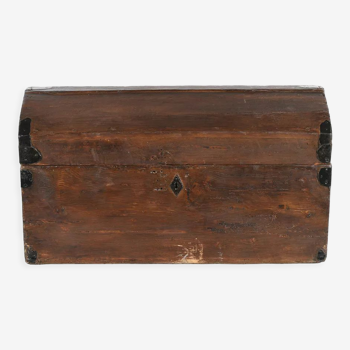 Malle de transport en bois à renforts