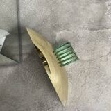 Pair of brass and art deco glass wall lights SCE