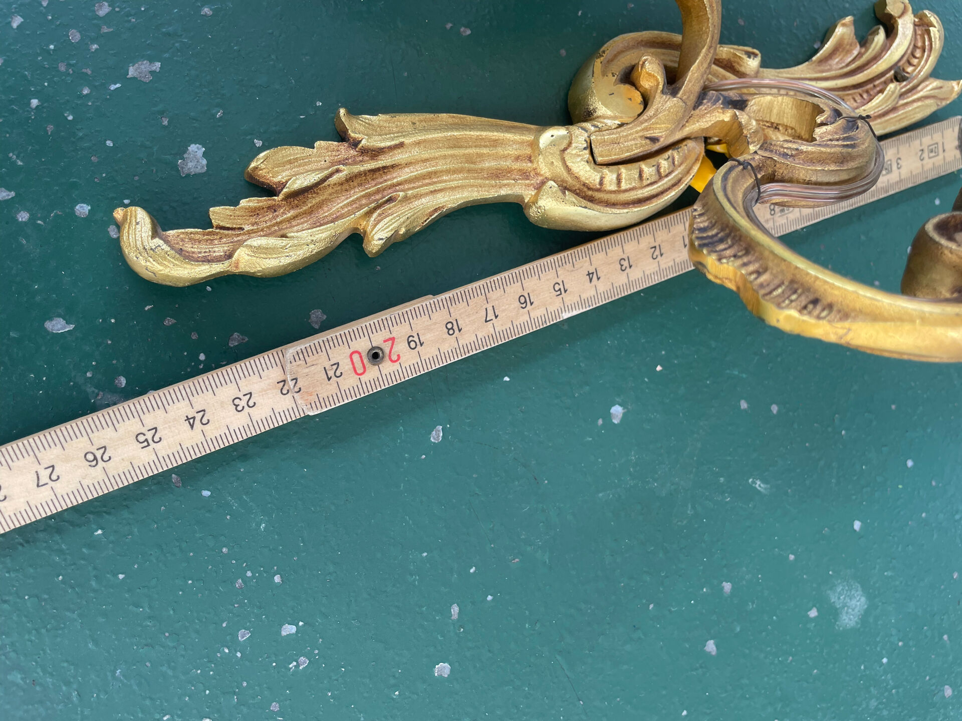 Pair of bronze Art Nouveau wall sconces.