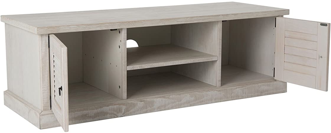TV furniture Alinéa Louise in white brushed pine