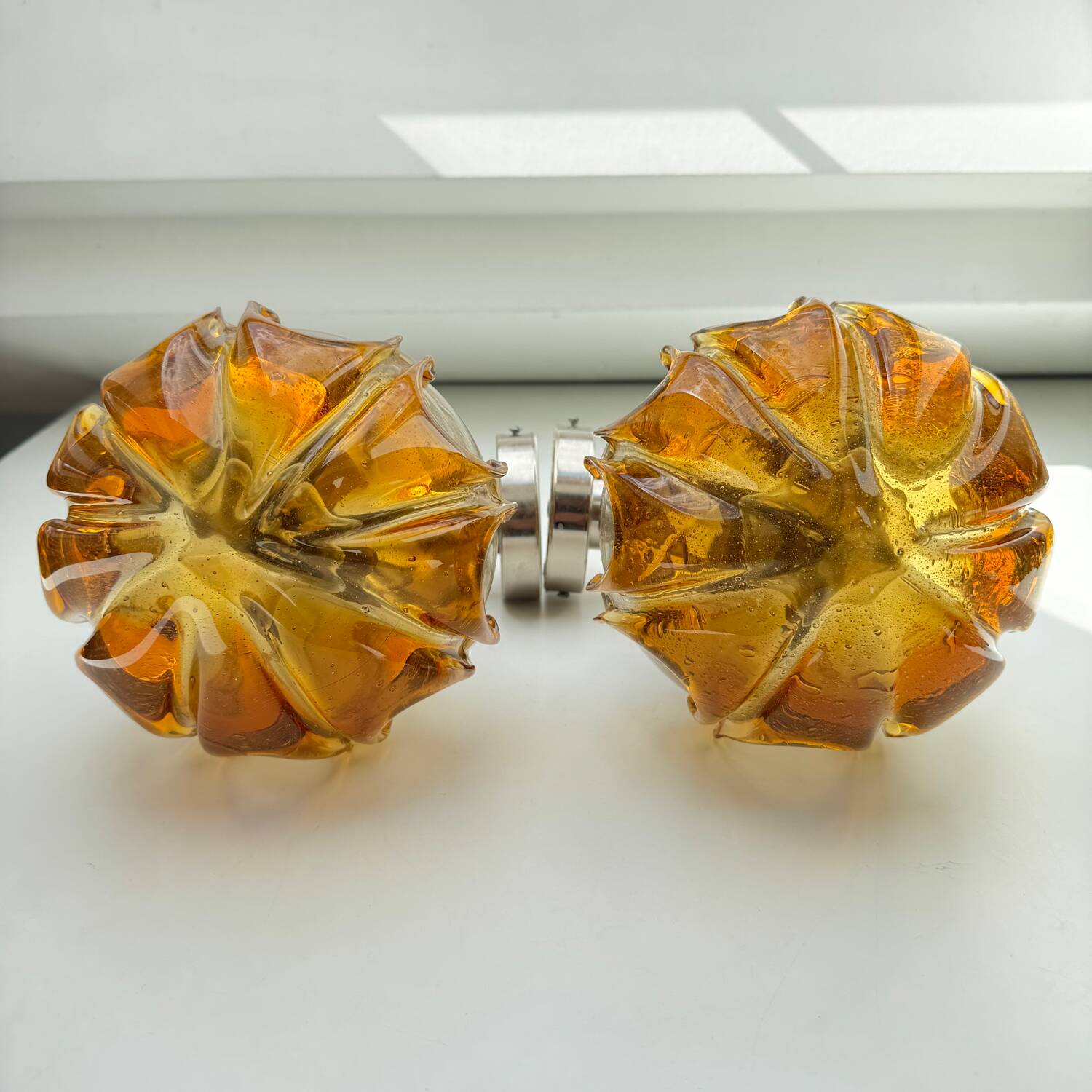 Pair of N Leuchten Wall Sconces Bubble Glass