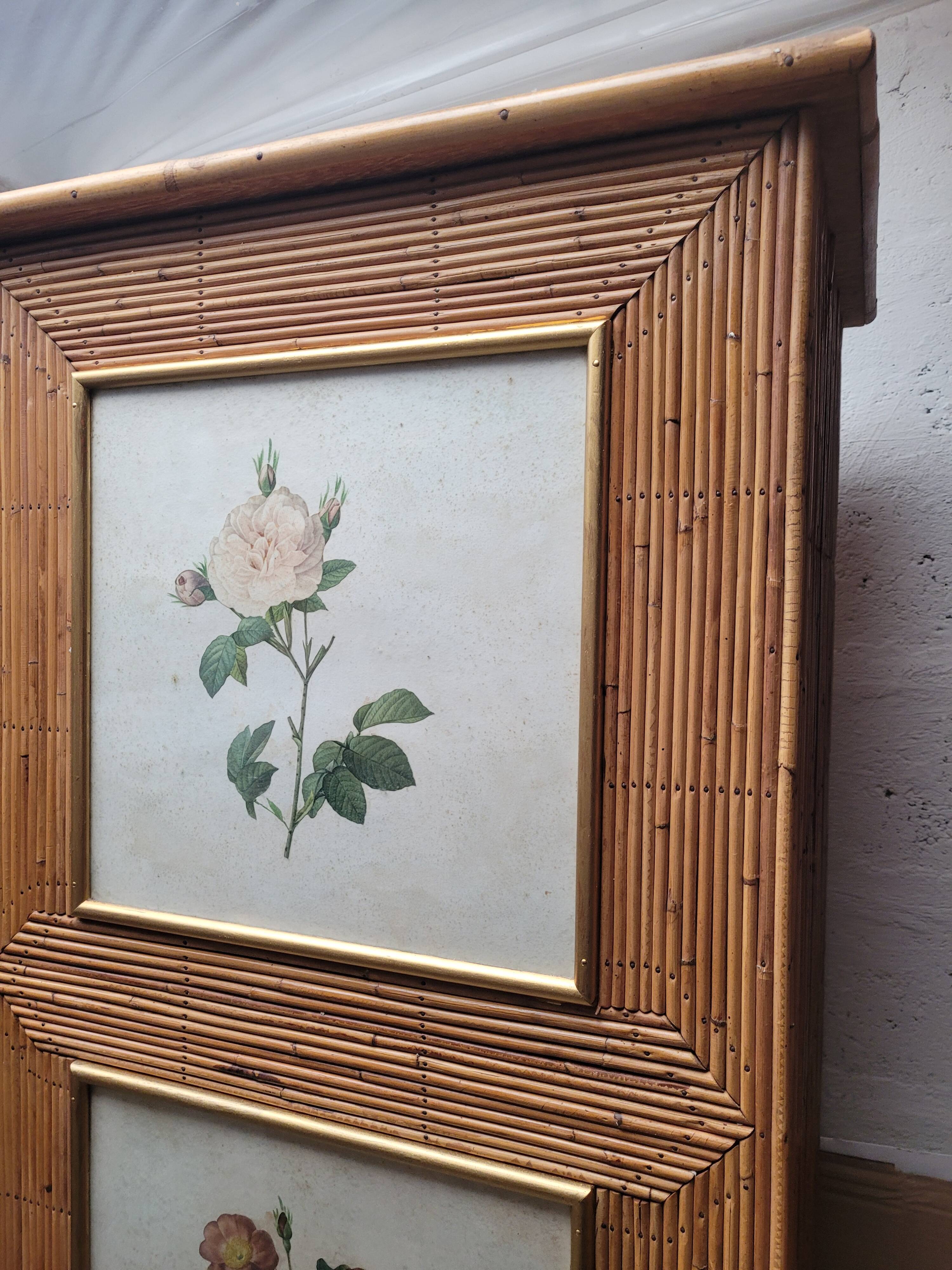 Vintage 1960s split bamboo and rattan wardrobe