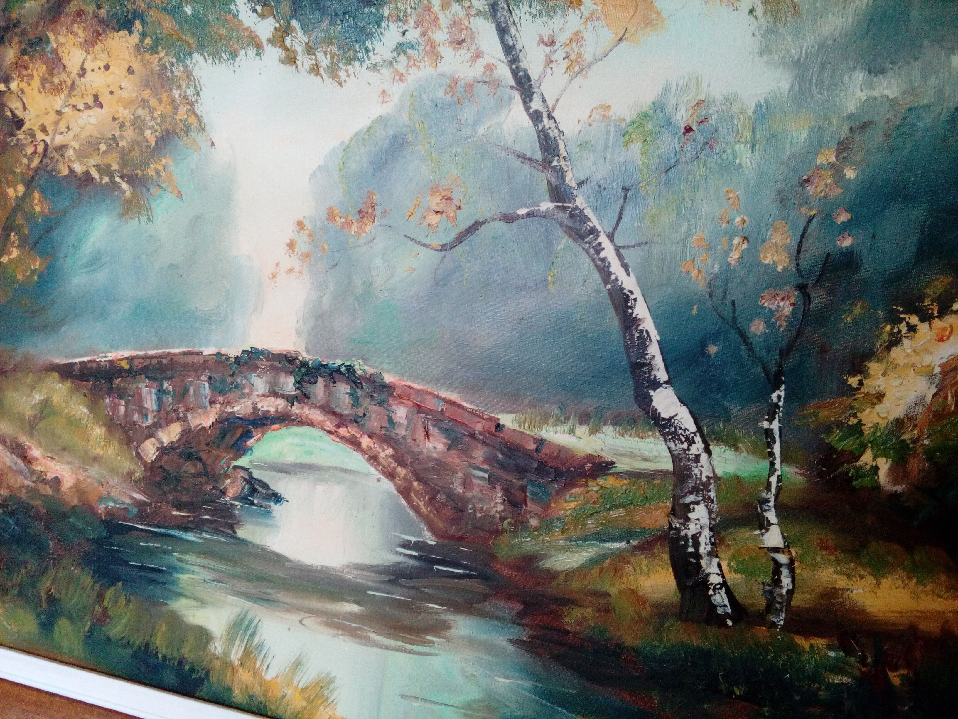 Autumn landscape painting oil on canvas signed H.Michel
