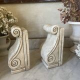 Pair of vintage patinated plaster bookends